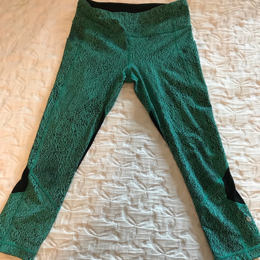 lululemon athletica Teal Green Textured Leggings